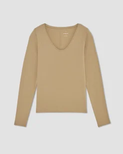 Everlane Tees|Long Sleeve Tees*The Supima® Form Ballet Neck Tee Tiger's Eye