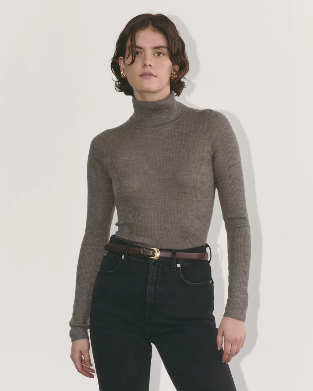 Everlane Sweaters|Turtleneck Sweaters*The Turtleneck in Ultrasoft Merino Heather Cocoa