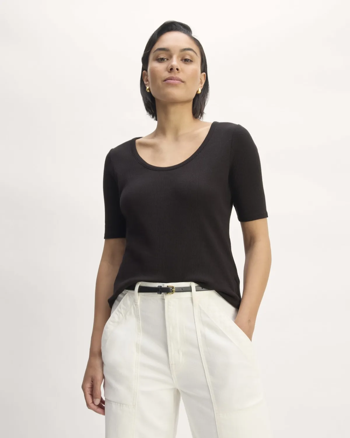 Everlane Tees|Short Sleeve Tees*The Vintage Rib Scoop-Neck Top