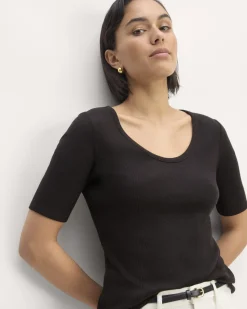 Everlane Tees|Short Sleeve Tees*The Vintage Rib Scoop-Neck Top