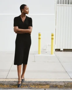 Everlane Dresses*The Viscose Knit Polo Midi Dress