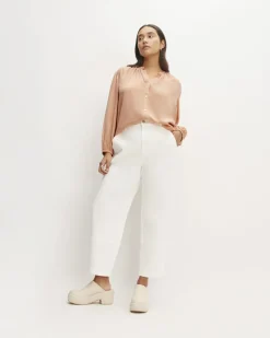 Everlane Tops*The Washable Clean Silk Shirred Blouse