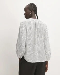 Everlane Tops*The Washable Clean Silk Shirred Blouse