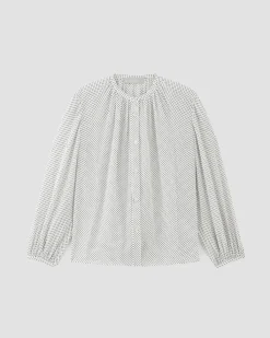Everlane Tops*The Washable Clean Silk Shirred Blouse