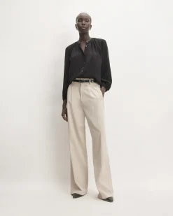 Everlane Tops*The Washable Clean Silk Shirred Blouse