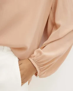 Everlane Tops*The Washable Clean Silk Shirred Blouse