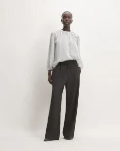 Everlane Tops*The Washable Clean Silk Shirred Blouse