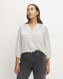 Everlane Tops*The Washable Clean Silk V-Neck Top